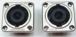 (2) Two Genuine Neutrik NL8MPRXX Female 8 Pin SpeakON Connector Square Config