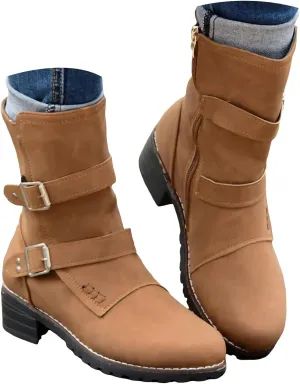 AMDBEL Booties for Women Dressy 2024 Ankle Boots Low Heel Slip On Boots Round Toe Ladies Party Short Booties Shoes
