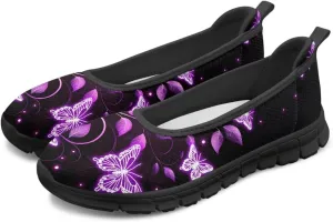Artistic Abstract Print Womens Flats Lightweight Comfortable Walking Shoes Round Toe Casual Sneakers Daily Wear
