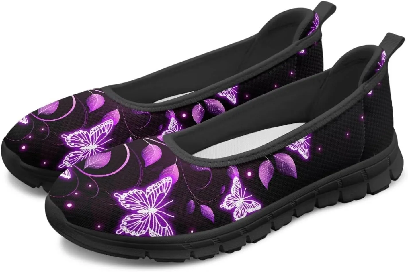 Artistic Abstract Print Womens Flats Lightweight Comfortable Walking Shoes Round Toe Casual Sneakers Daily Wear