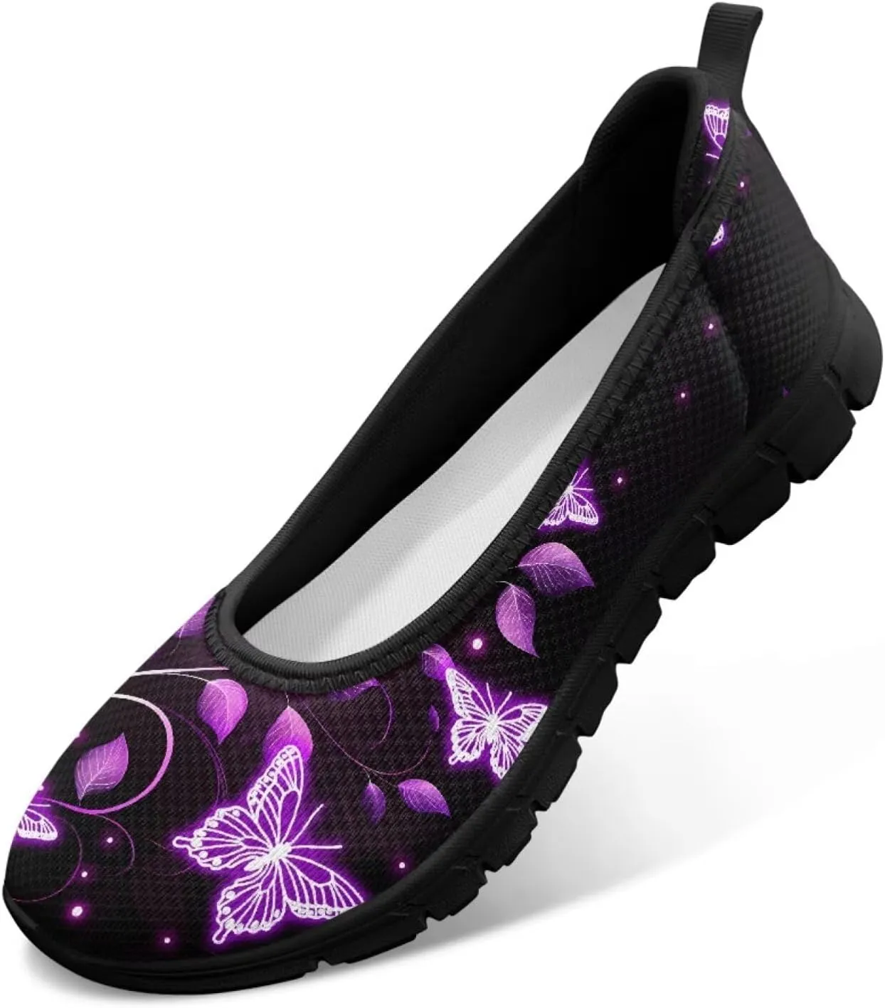 Artistic Abstract Print Womens Flats Lightweight Comfortable Walking Shoes Round Toe Casual Sneakers Daily Wear