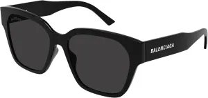 Balenciaga Women's Flat Sunglasses, Black-Black-Grey, One Size