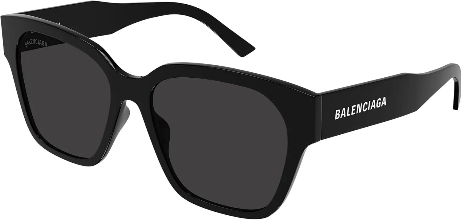 Balenciaga Women's Flat Sunglasses, Black-Black-Grey, One Size