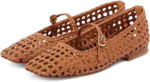 Ballet Flats Shoes for Women Square Toe Mary Jane Flats Shoes Buckle Strap Dress Casual Comfortable Ballerina Shoes