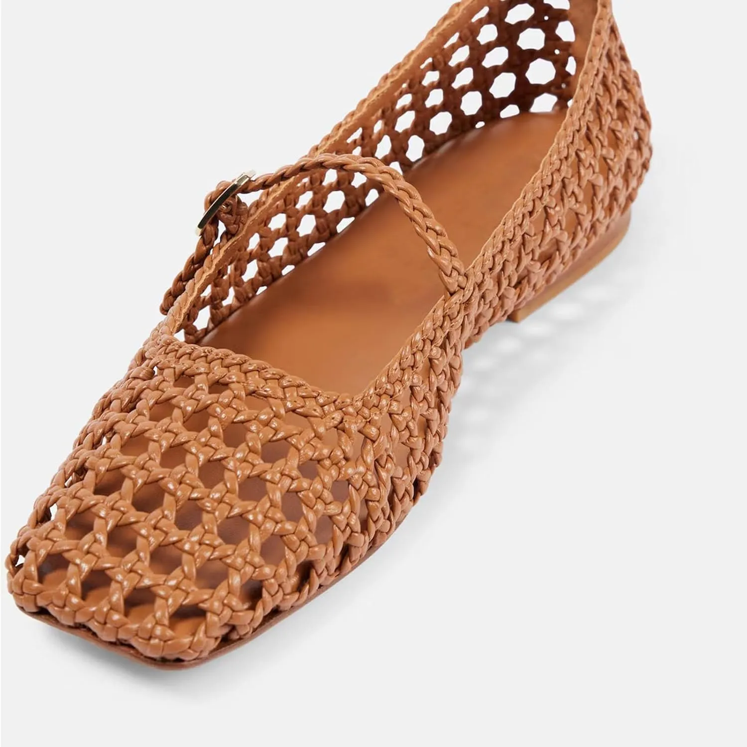 Ballet Flats Shoes for Women Square Toe Mary Jane Flats Shoes Buckle Strap Dress Casual Comfortable Ballerina Shoes