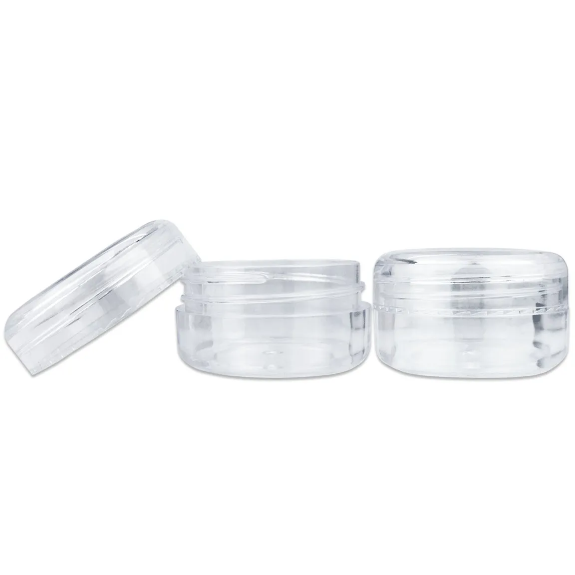 Beauticom 15 gram/15ml Empty Clear Small Round Travel Container Jars with Lids for Make Up Powders, Eyeshadow Pigments, Lotions, Creams, Lip Balm, Lip Gloss, Samples (60 Pieces, Clear Lid)