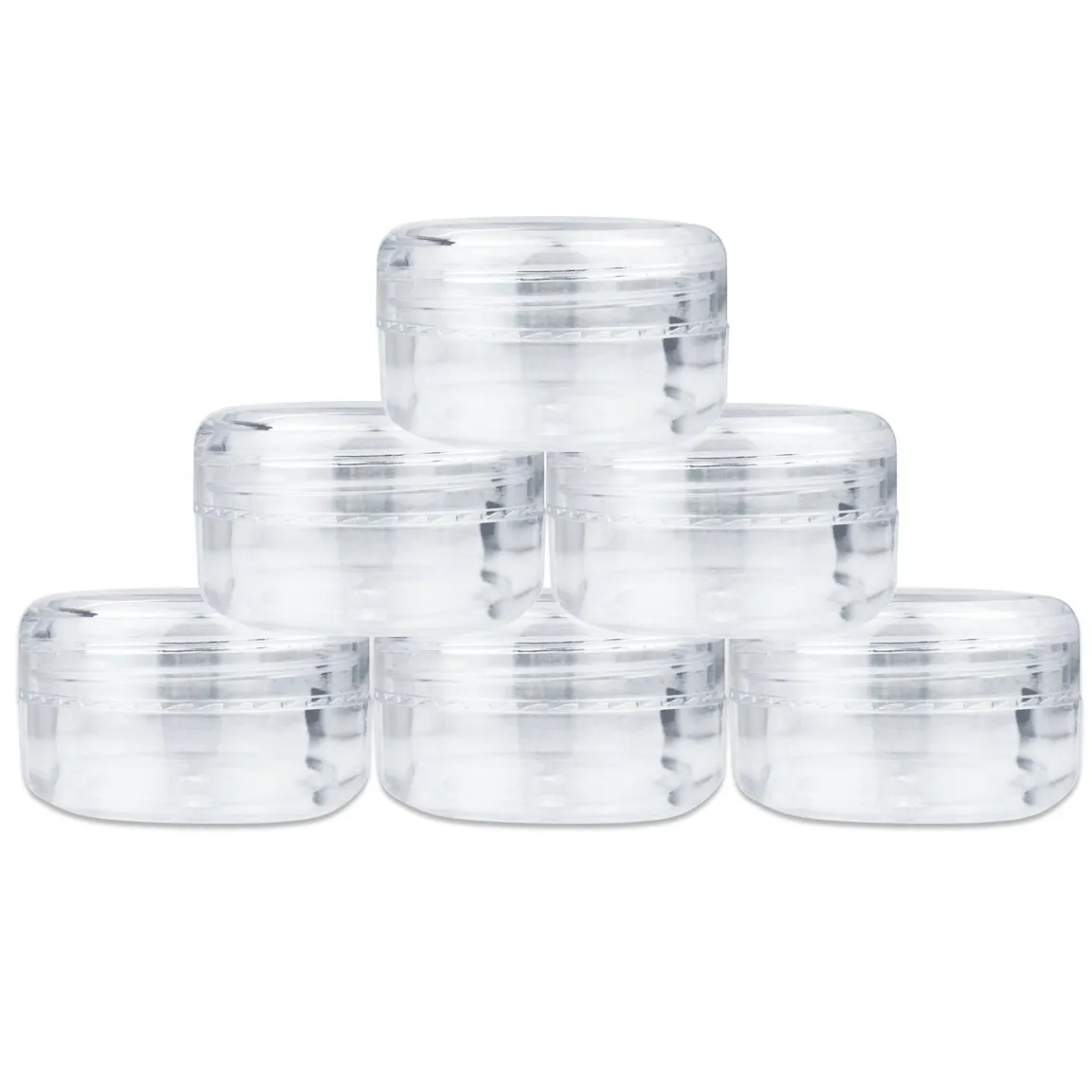 Beauticom 15 gram/15ml Empty Clear Small Round Travel Container Jars with Lids for Make Up Powders, Eyeshadow Pigments, Lotions, Creams, Lip Balm, Lip Gloss, Samples (60 Pieces, Clear Lid)