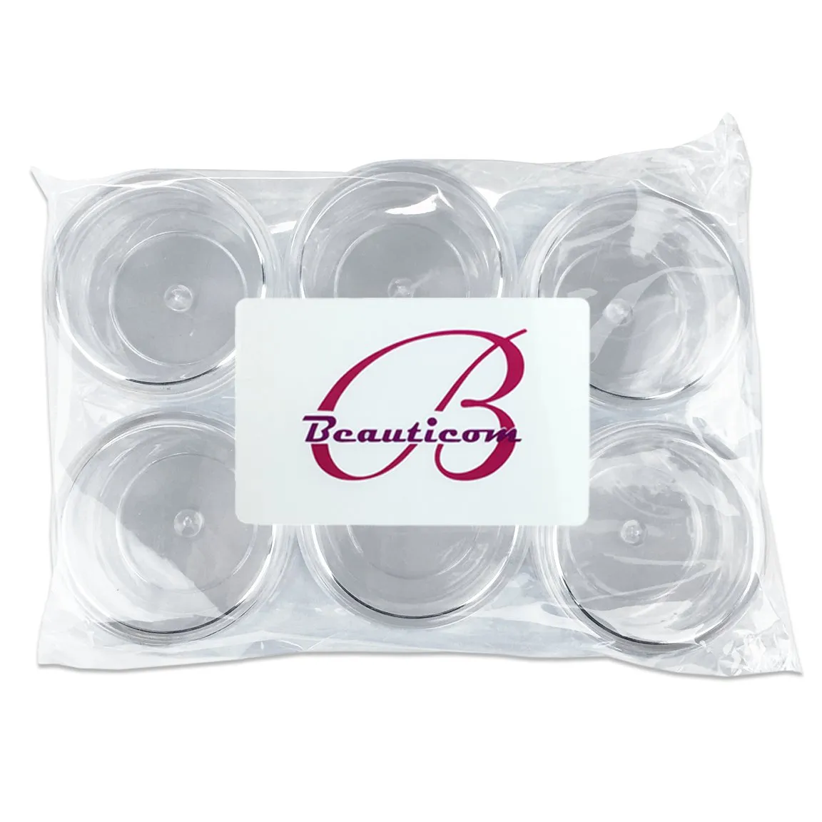 Beauticom 15 gram/15ml Empty Clear Small Round Travel Container Jars with Lids for Make Up Powders, Eyeshadow Pigments, Lotions, Creams, Lip Balm, Lip Gloss, Samples (60 Pieces, Clear Lid)