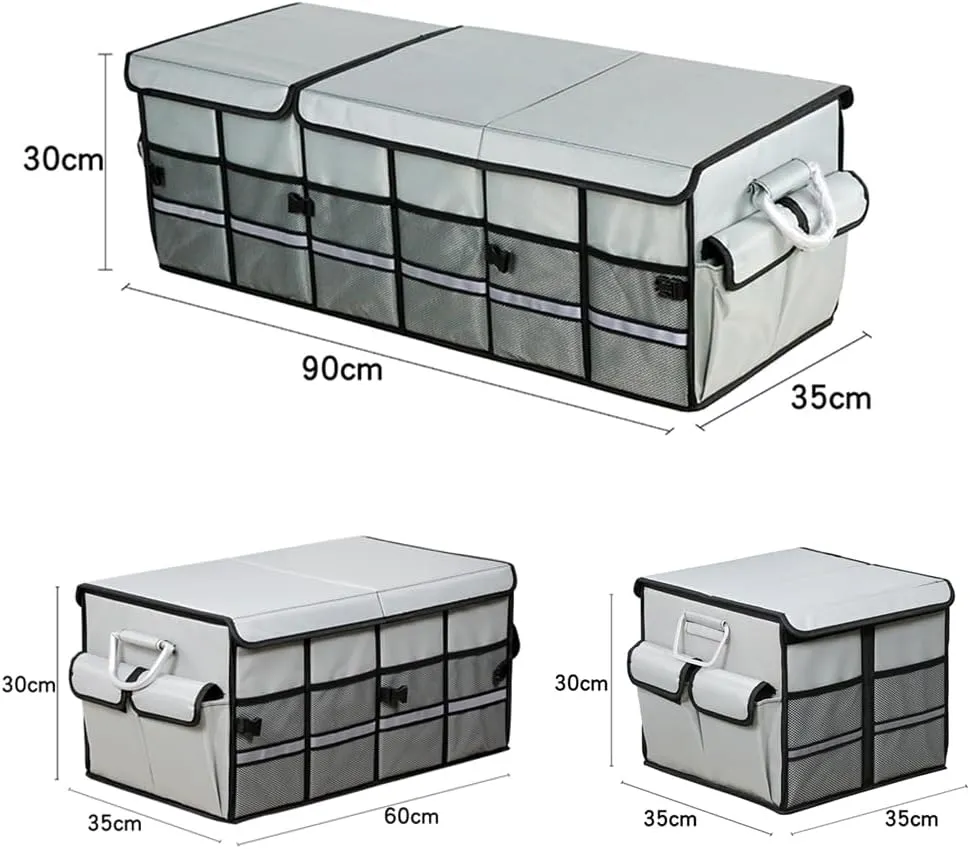 Car Boot Organiser for Ligier JS50/JS60/Myli/Pulse 4/Be Sun/Be Two/OptiMax/X-Pro/X-Too, Durable Car Boot Tidy Collapsible Easy to Use,B Grey-C Large