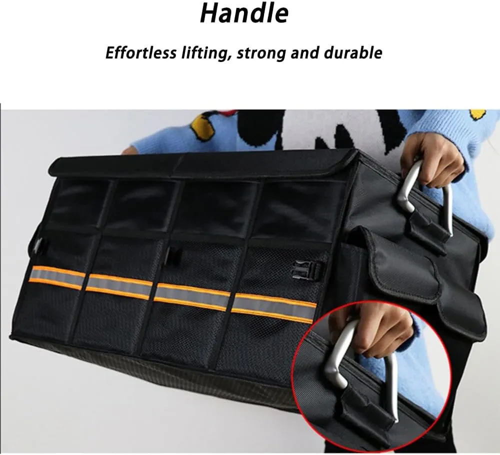 Car Boot Organiser for Ligier JS50/JS60/Myli/Pulse 4/Be Sun/Be Two/OptiMax/X-Pro/X-Too, Durable Car Boot Tidy Collapsible Easy to Use,B Grey-C Large