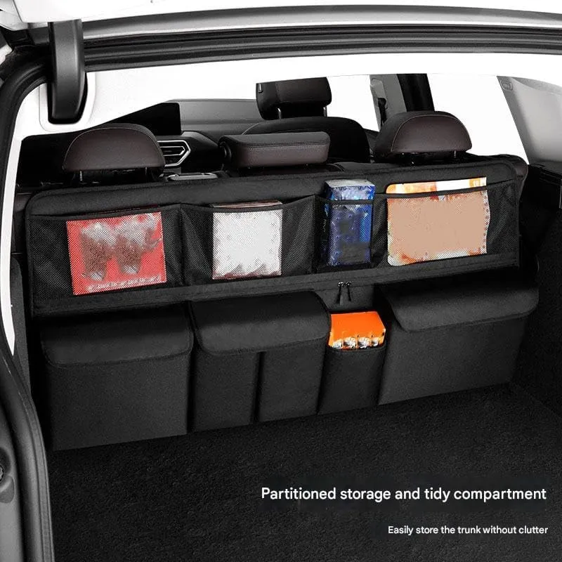 Car Boot Organiser for Volkswagen VW Tiguan/Taos/Jetta/Vento/Atlas/Polo/T-Cross/Passat/Virtus,Waterproof Kick Mats Seat Back Storage Bag Travel Durable Foldable Multi Pocket Journey Tidy Storage