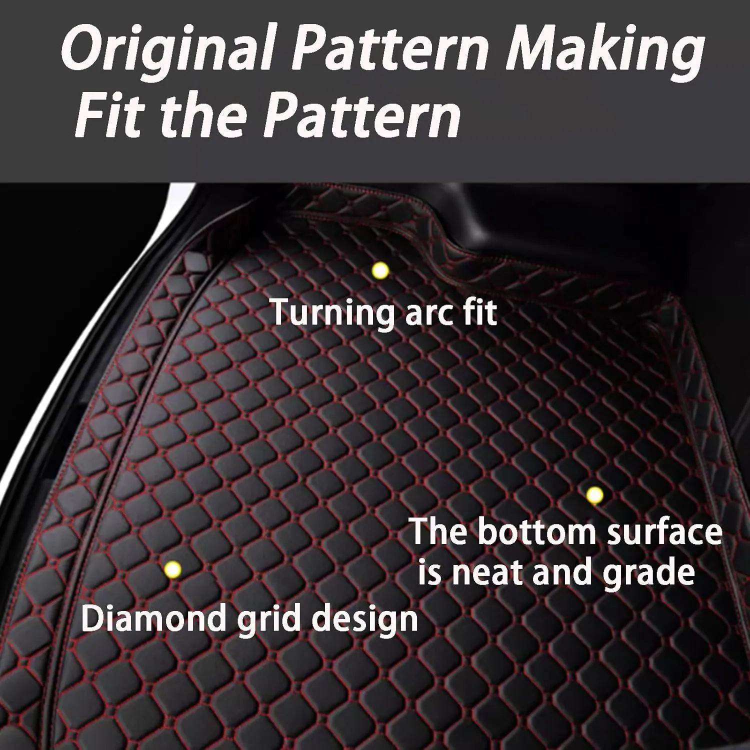Car Trunk Mat for Ford eco Sport 2013-2017 Waterproof Durable Car Boot Liner,Anti-Skid Dust-Proof Boot Mat,Odorless Wear-Resistant Pad,C-High Side Threshold