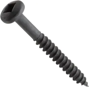 Centerline #6 x 1-1/4'' Pan Head Square Drive Pocket Hole Screws, Fine Thread, Black, 200-Pack