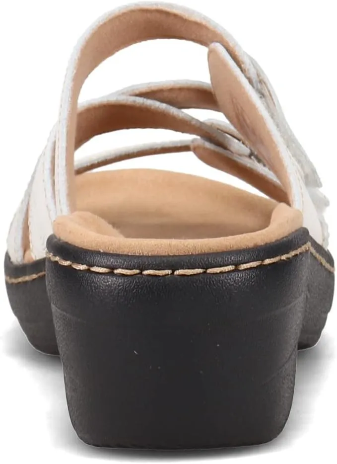 Clarks Women's Merliah Karli Sandal, White, 12 Wide