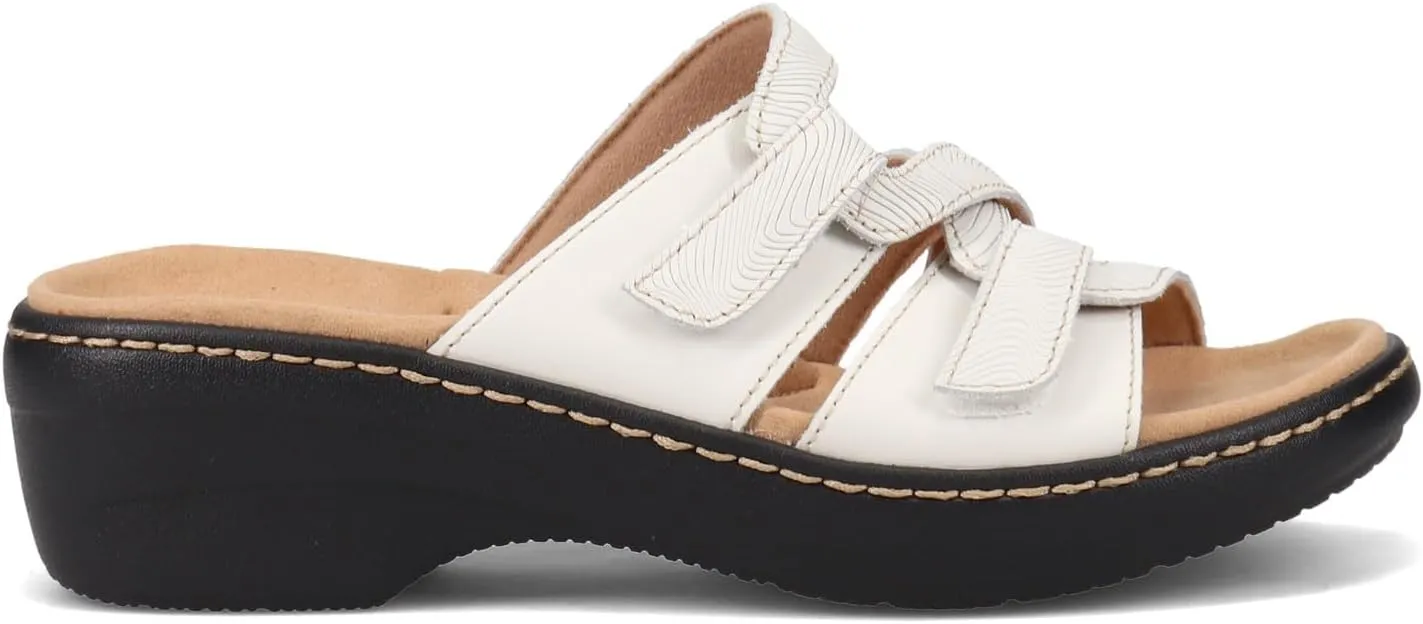Clarks Women's Merliah Karli Sandal, White, 12 Wide