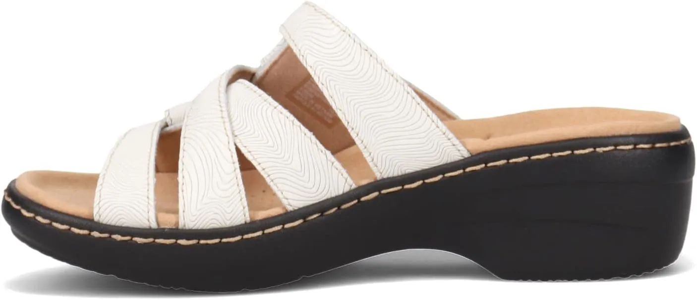 Clarks Women's Merliah Karli Sandal, White, 12 Wide