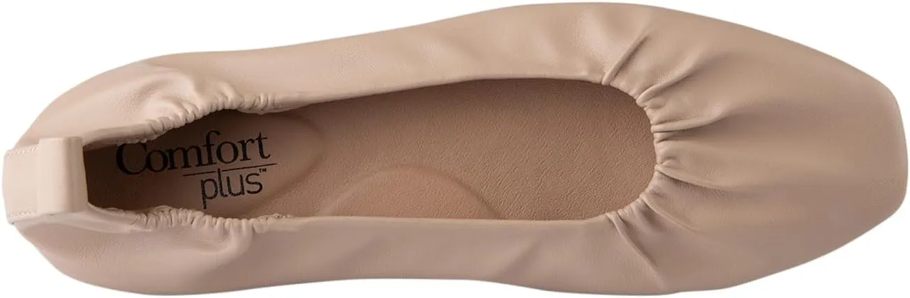 Comfort Plus by Predictions Womens Mia Square Toe Scrunch Flat