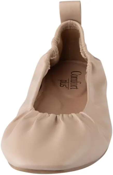 Comfort Plus by Predictions Womens Mia Square Toe Scrunch Flat