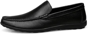 Comodish Breathable Driving Loafer for Man Soft Casual Boat Shoes Business Lined Oxford Slip On Style Genuine Leather Round Toe Flat Heel Formal Oxford