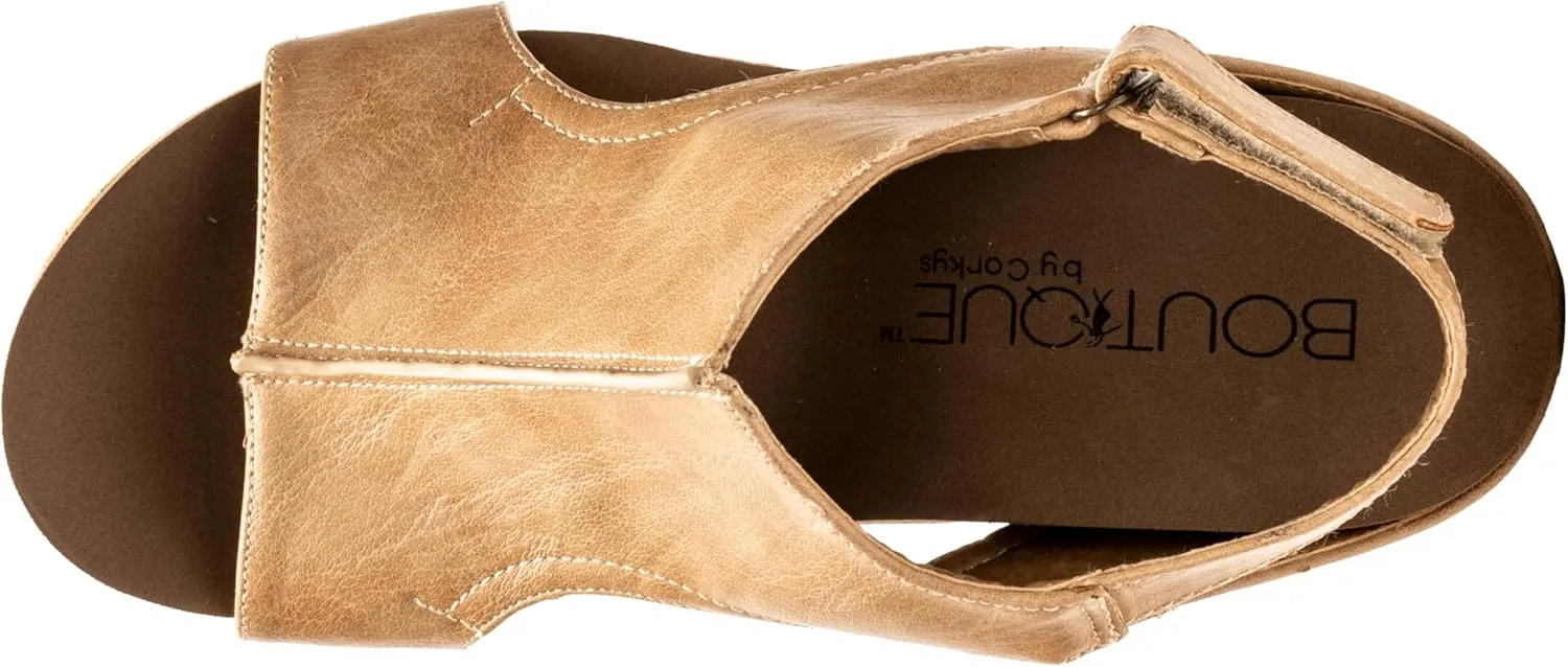 Corkys Footwear Womens Carley Wedges, Featuring Corkys EVA Foam Cushioned Insoles, A 2.5 Inch Heel, Lightweight For All Day Wear, And Hook And Loop Closure