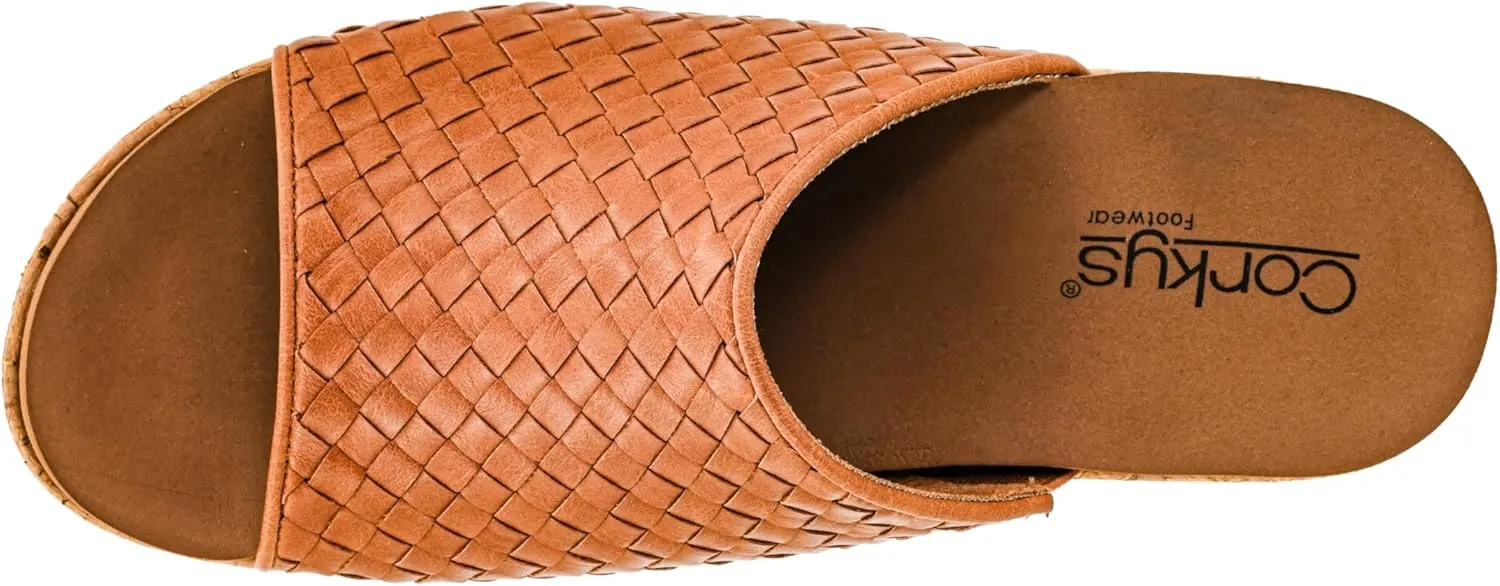 Corkys Footwear Women's Wine And Dine 2.5-Inch Wedge Sandal - With A Woven Upper, Cork Platform, Slip-On Design, and Corkys Soft EVA Insoles For All Day Wear