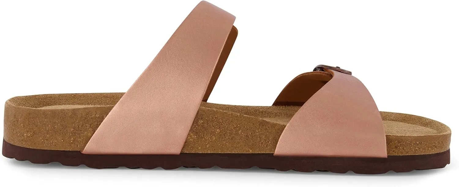 CUSHIONAIRE Women's Liam Cork footbed Sandal with  Comfort