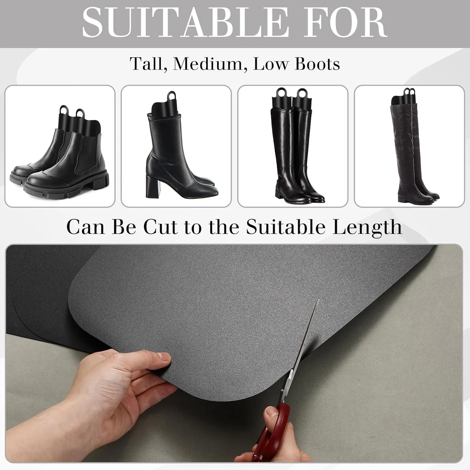 Domensi 30 Pcs Tall Boot Shaper Form Insert Filler Cowboy Boot Stand Support Holder Women Storage Organizer