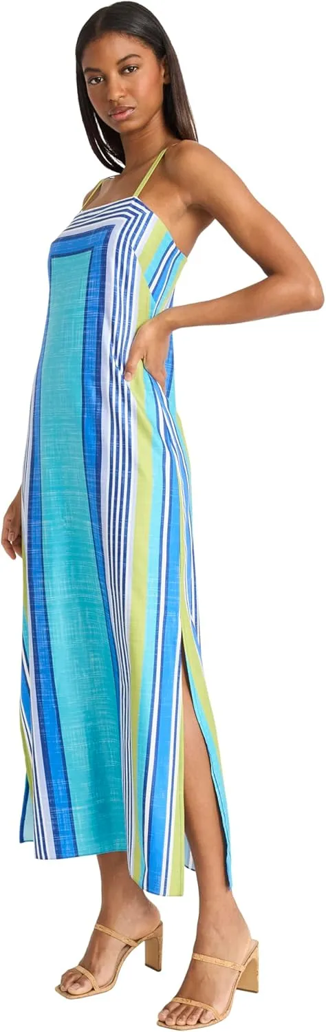 Donna Morgan Women's Square Neck Spaghetti Strap Maxi Summer Wedding Guest Party Special Occasion A-line Long Dress