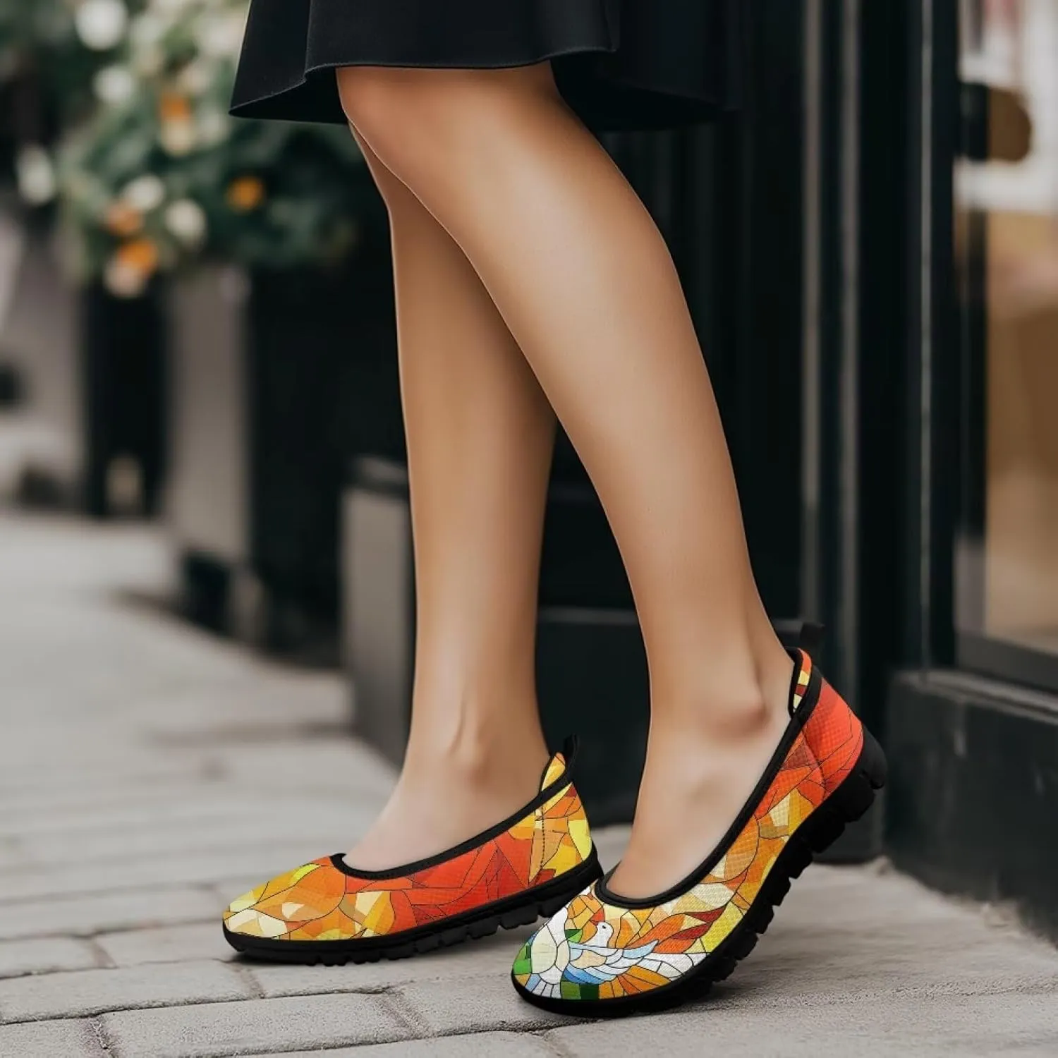 Doojoayie Art Casual Slip On Shoes for Ladies Flat Shoes Comfort for Dalil Casual