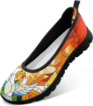 Doojoayie Art Casual Slip On Shoes for Ladies Flat Shoes Comfort for Dalil Casual