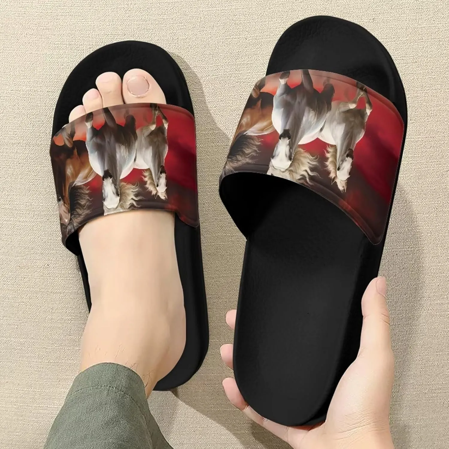Doojoayie Open Toe Slippers for Women Non Slip Bath Slippers Casual Everyday Shoes