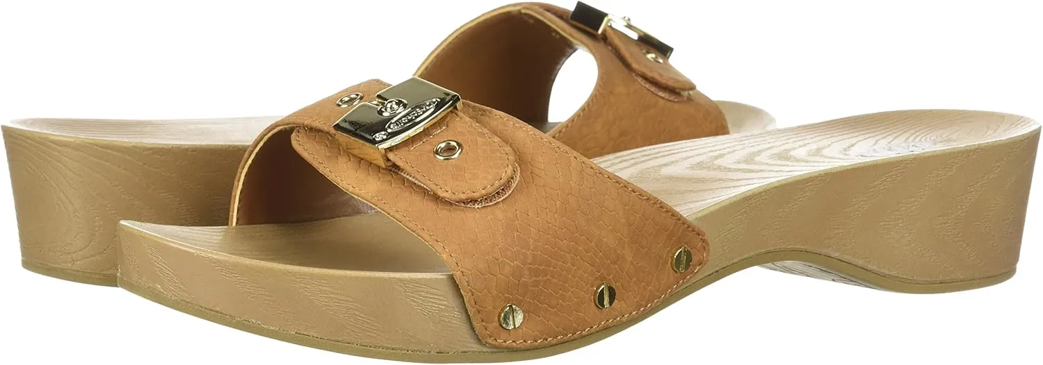 Dr. Scholl's Shoes Women's Classic Sandal Faux Wood Slide Sandal