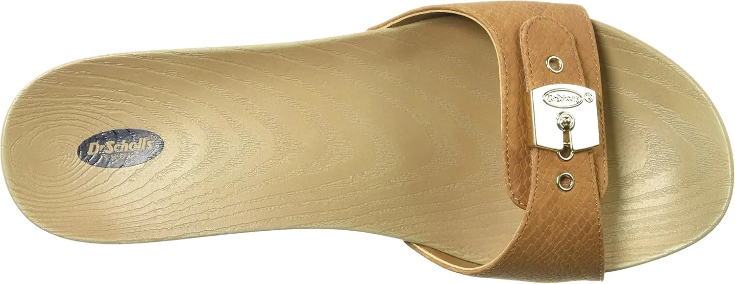 Dr. Scholl's Shoes Women's Classic Sandal Faux Wood Slide Sandal
