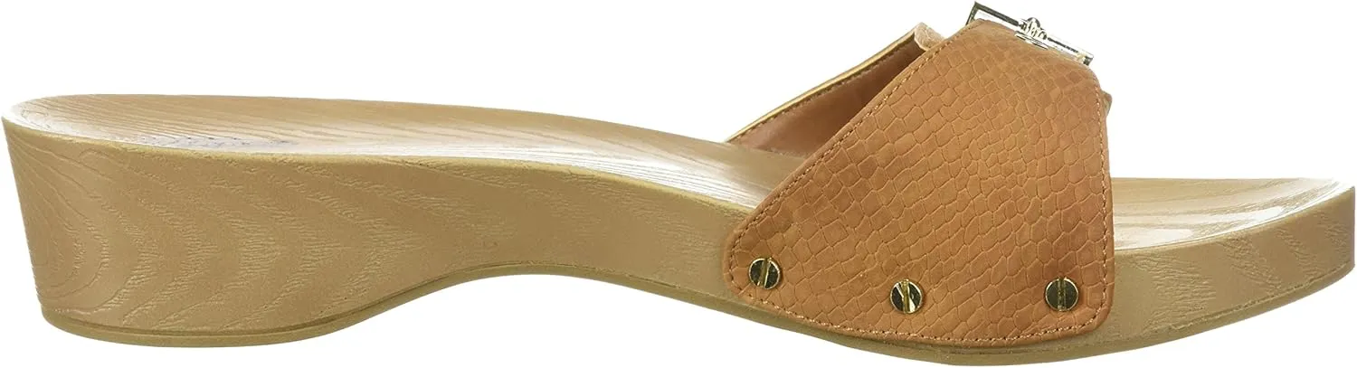Dr. Scholl's Shoes Women's Classic Sandal Faux Wood Slide Sandal