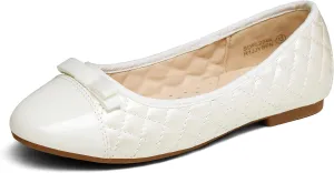DREAM PAIRS Girls Dress Shoes Flower Girl Slip-on Bow Ballet Flats for Wedding, Party, School (Little Kid/Big Kid)