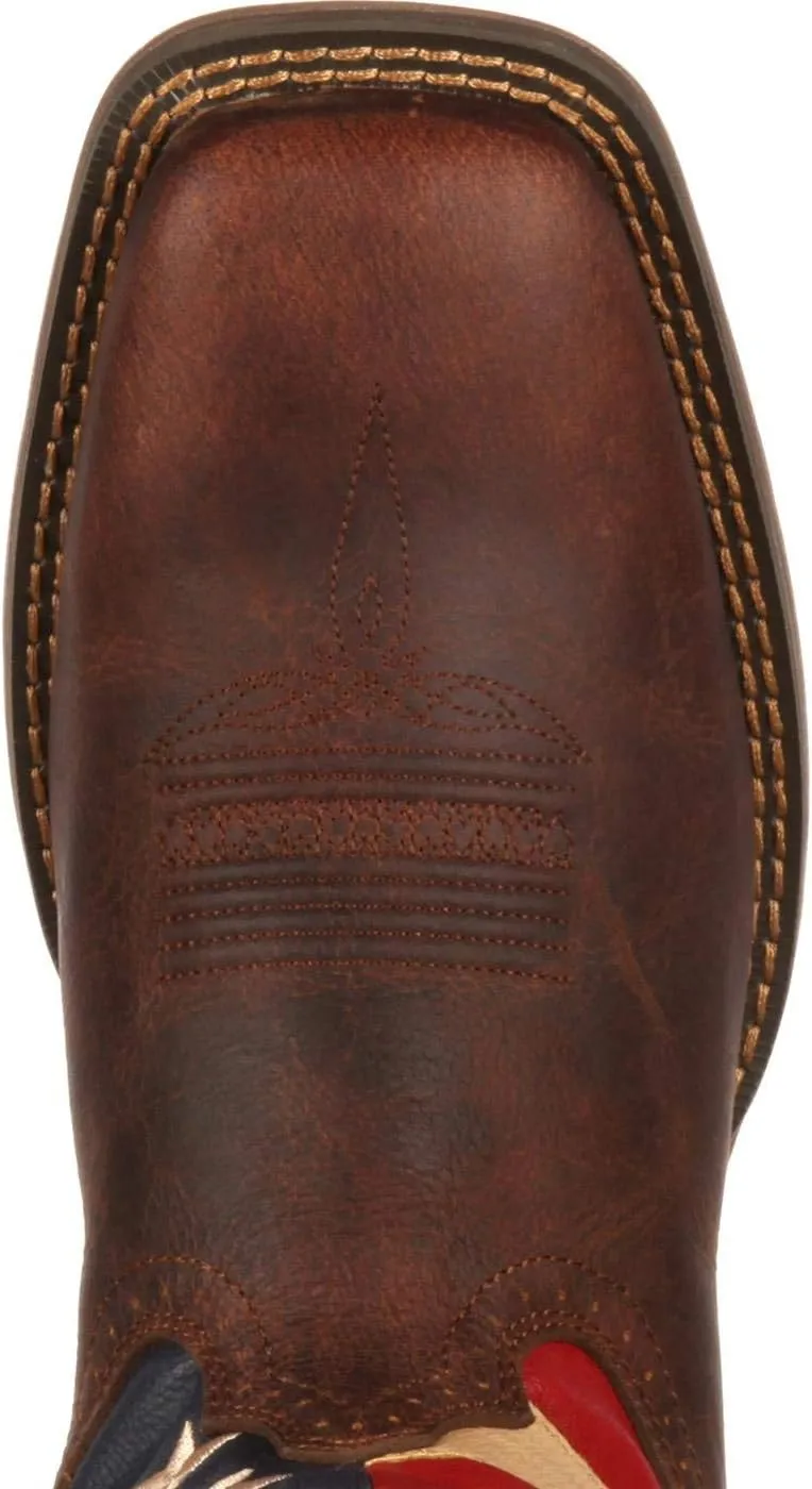 Durango Men's Rebel Patriotic Pull-On Western Flag Boots Brown