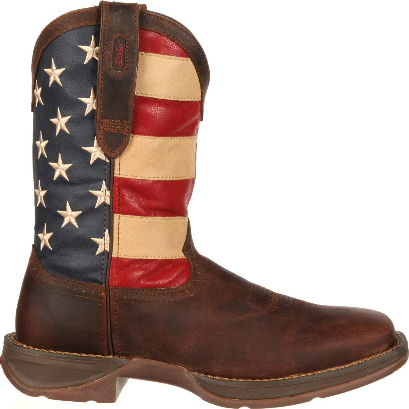 Durango Men's Rebel Patriotic Pull-On Western Flag Boots Brown