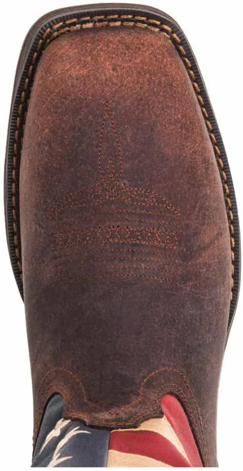 Durango Men's Rebel Patriotic Pull-On Western Flag Boots Brown
