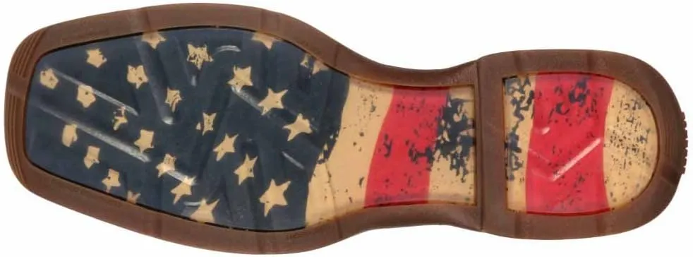 Durango Men's Rebel Patriotic Pull-On Western Flag Boots Brown