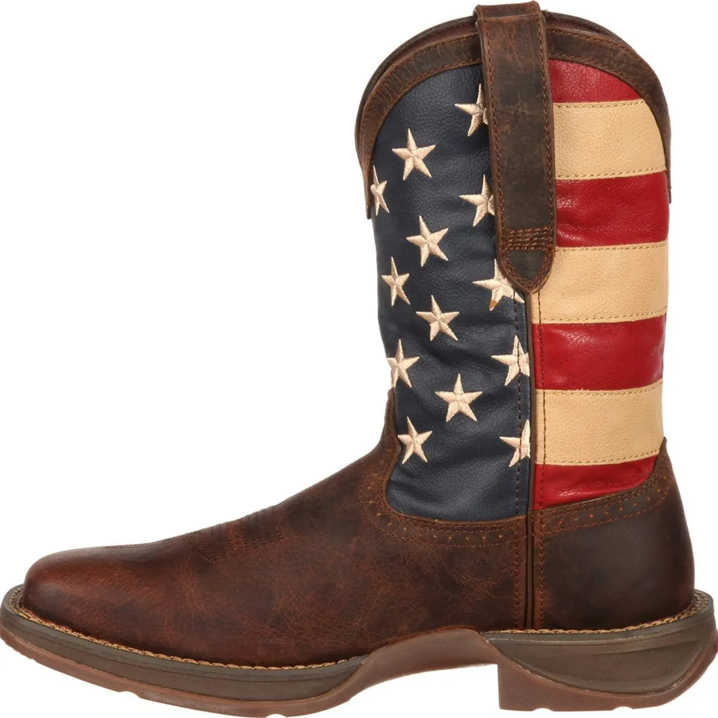 Durango Men's Rebel Patriotic Pull-On Western Flag Boots Brown
