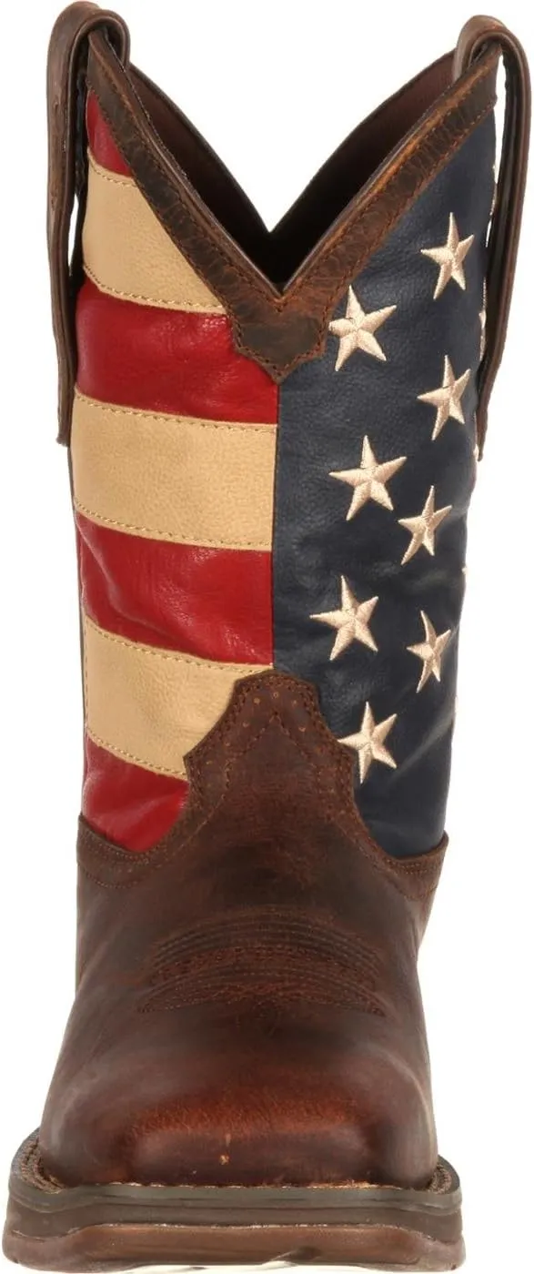 Durango Men's Rebel Patriotic Pull-On Western Flag Boots Brown