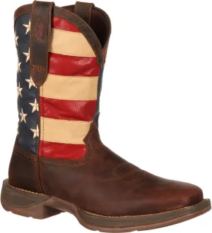Durango Men's Rebel Patriotic Pull-On Western Flag Boots Brown