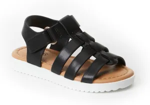 FabKids Girls Gladiator Sandals Braided Strappy Flats Sandal Summer Open Toe Holiday Party Dress Shoes for Toddler Little Kid Big Kid