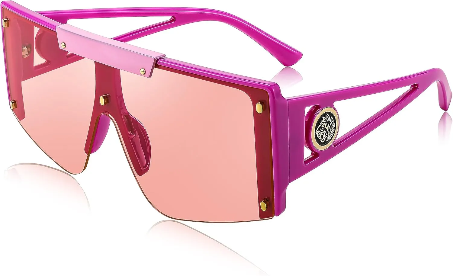 FEISEDY Women Sunglasses, Oversized Square Flat Top Shield Shades for Men B4060