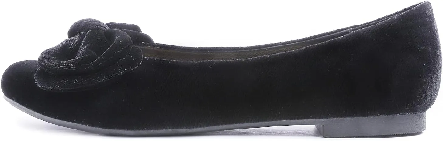 Feversole Women's Round Toe Cute Bow Trim Ballet Flats