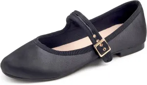 FEVERSOLE Women's Soft Cushion Extra Padded Comfort Round Toe Mary Jane Metal Buckle Fashion Ballet Flats Walking Shoes