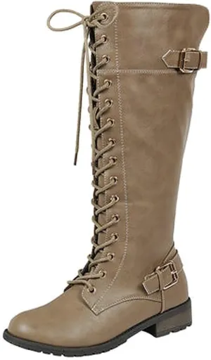 Forever Women's Mango-27 Round Toe Low Heel Knee High Boots