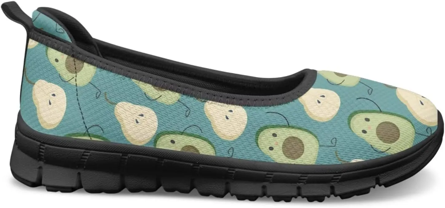 Fruit Print Shoes for Women Slip On Low Cut Loafer Flats Mesh Non Slip Indoor Outdoor Comfortable Shoes for Everyday Wear