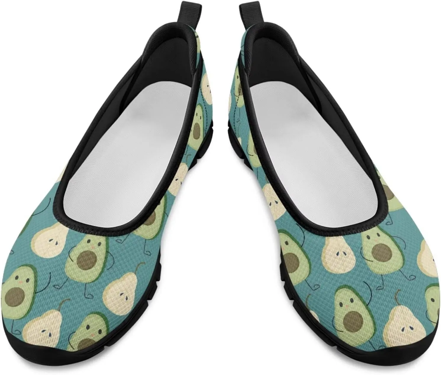 Fruit Print Shoes for Women Slip On Low Cut Loafer Flats Mesh Non Slip Indoor Outdoor Comfortable Shoes for Everyday Wear