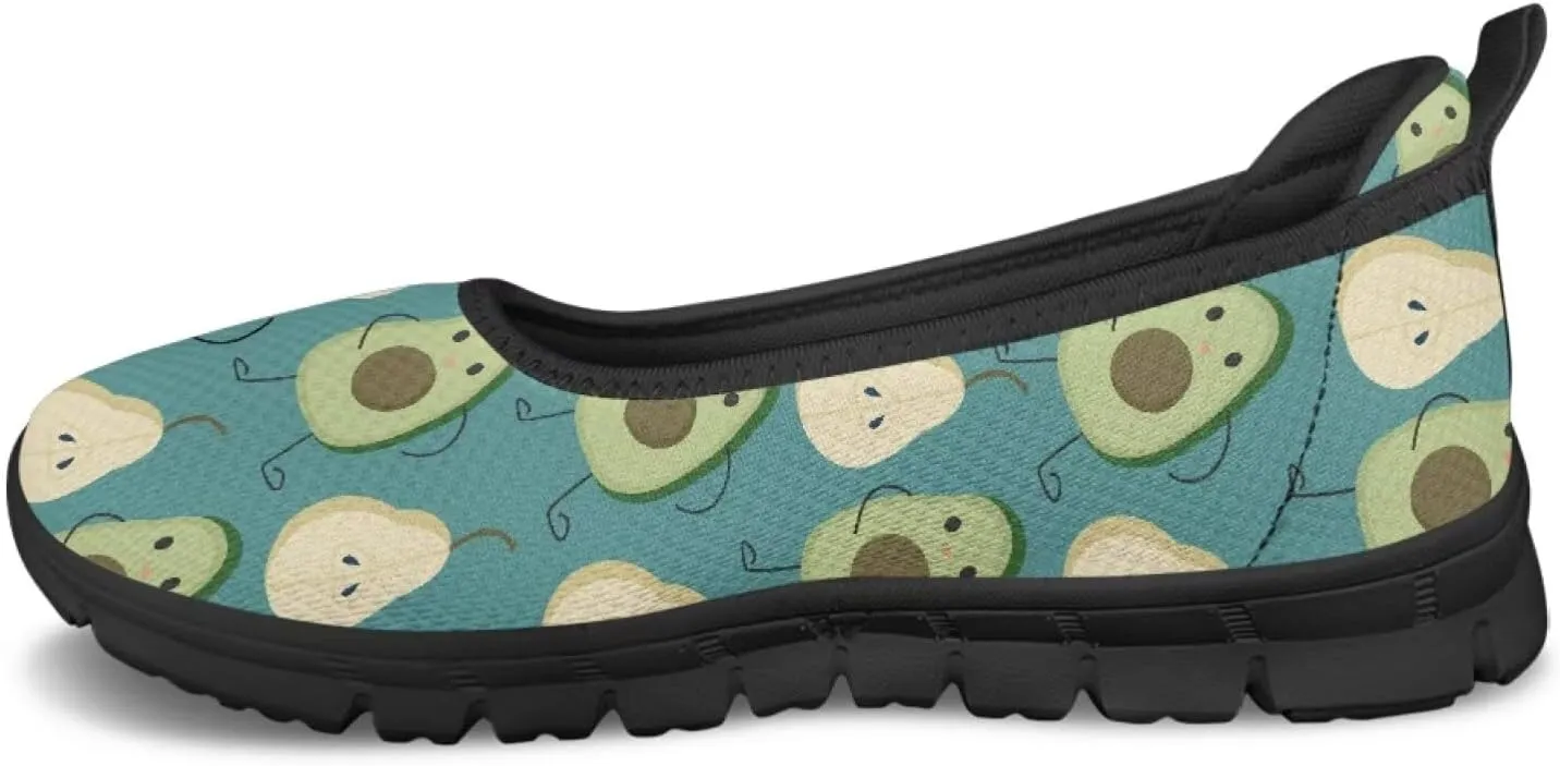 Fruit Print Shoes for Women Slip On Low Cut Loafer Flats Mesh Non Slip Indoor Outdoor Comfortable Shoes for Everyday Wear